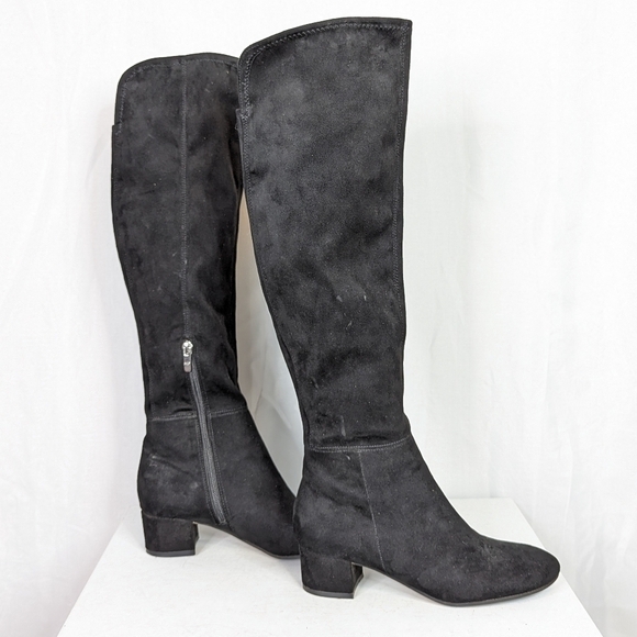 Marc Fisher Inspect Faux Leather Over the Knee Block Heel Boots - Picture 2 of 7